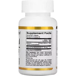 Ліпосомальний Вітамін D3+K2 California Gold Nutrition 45 мкг 60 капсул - мініатюра 2