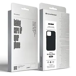 Силиконовый чехол для Apple iPhone 16 Pro Max, ICON2 Case, черный, противоударный, панель, защита всего корпуса, матовая поверхность Soft Touch, выступает над дисплеем, совместим с защитными стеклами и пленками, с микрофиброй, ArmorStandart (ARM78637) - мініатюра 9