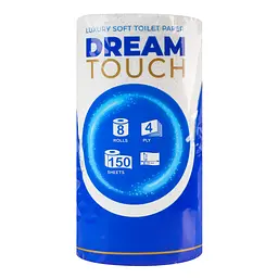 Набір туалетного паперу Ruta Dream touch 16 рулонів (2 уп. x  8 рулонів) білий - мініатюра 3