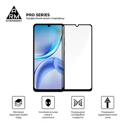 Захисне скло на ZTE Blade A36 4G з олеофобним покриттям, Pro, повне проклеювання, антистатичний і пиловідштовхуючий шар, 9H, самоклеючеся, 2.5D, на весь екран, антистатичний клей, ArmorStandart (ARM88874) - мініатюра 2