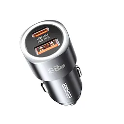 Essager Car Charger 89W 2 порта USB-C та USB-A Super Fast Charge PD QC 3.0 (сірий)