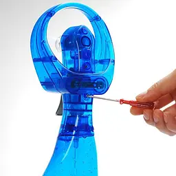 Ручний мінівентилятор із пульверизатором на батарейках, Water Spray Fan, Синій, з розпилювачем води (ST) - мініатюра 4
