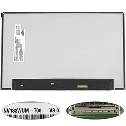 Матриця 13.3" NV133WUM-T00 touch 1920 х 1200, 40pin eDP, IPS LED, SLIM без додаткової панелі, матова, роз'єм справа внизу для ноутбука