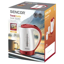 Електрочайник Sencor 0.5 л в комплекті 2 склянки та 2 ложки біло-червоний (SWK150RD) - мініатюра 3