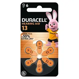 Батарейка Duracell для слухових апаратів розмір 13, 6 шт. в упаковці (5004322) - мініатюра 2