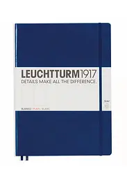 Блокнот Leuchtturm1917 Master Slim A4+, темно-синій, чисті аркуші (342928)
