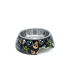Миска для собак Nobby Skull меламінова чорна Ø 14x4,5 см 160 мл 73683