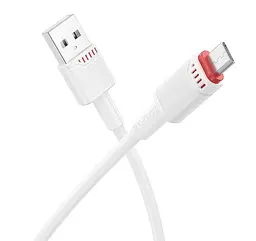 Кабель синхронізації Borofone BX110 Premium 2.4A USB to MicroUSB 1м White (37240_3611055)