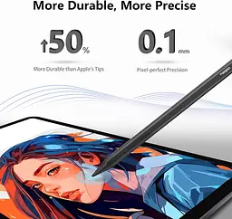 Стилус Metapen Pencil A8 Midnight Black, Precise & Smooth сумісний з Apple iPad 10th/9th~6, iPad Air 5/4/3, Stylus Pen для iPad - мініатюра 6