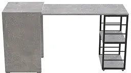 Стіл-тумба трансформер Смарт 2/2 Ferrum-decor 750x1450x600 Чорний метал ДСП Бетон 16 мм (FRD-105108) - мініатюра 7