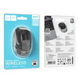 Бездротова миша Hoco GM34 Nuevo Dual-Mode Business Wireless Mouse Metal Grey - мініатюра 4