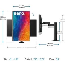 Монітор BenQ 27` PD2706UA (9H.LLKLB.QEE) [147882] - мініатюра 7