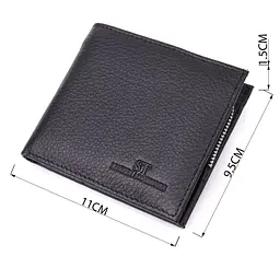 Гаманець середнього розміру з оригінальною монетницею ST Leather 22458 чорний - мініатюра 3