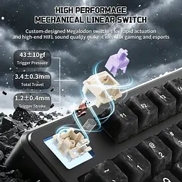 Клавиатура Attack Shark X87 Ultra RGB Meg Shark Switches Wireless (AS-6979033730243-FC) Forged Carbon (G-000004502) - миниатюра 6