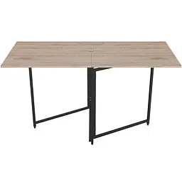 Стіл трансформер книга Панама Ferrum-decor 75x148x68 Чорний метал ДСП Дуб Сан-Марино 16 мм (FRD-106830)