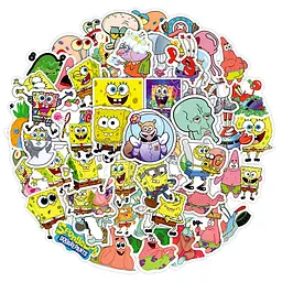 Стікерпак Губка Боб Набір наклейок GeekLand SpongeBob 50 штук