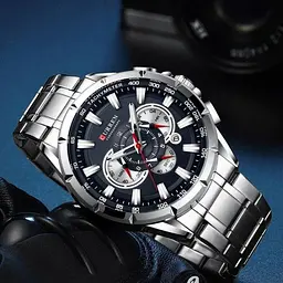 Водостійкий кварцовий годинник Curren Rodos silver - мініатюра 2