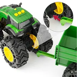 Машинка Трактор John Deere Kids Monster Treads із причепом і великими колесами (47353) - мініатюра 3