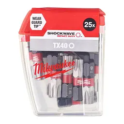 Біта SHOCKWAVE MILWAUKEE, TX40, 25мм, (25 шт), пластикова коробка - мініатюра 2