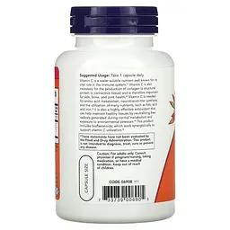 Вітаміни та мінерали NOW Vitamin C-1000 with Bioflavonoids, 100 вегакапсул - мініатюра 3