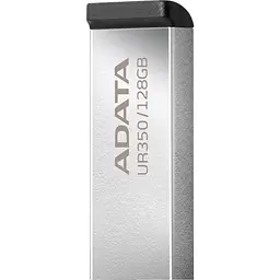 Юсб флешнакопичувач металевий A-DATA UR 350 128Gb USB 3.2 сріблясто чорний - мініатюра 3