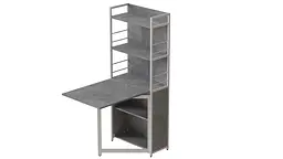 Стіл книжка з етажеркою Практик 2 Ferrum-decor 1555x640x990 Білий метал ДСП Бетон 16 мм (FRD-104638) - мініатюра 4