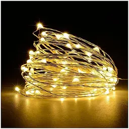 Світлодіодна гірлянда нитка крапля роси 4.5 м 50led батарейки - мініатюра 3