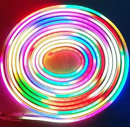 Стрічка неонова силіконова LED Neon з блоком живлення 5M 12 Вт-220 Вт Різнокольорова - мініатюра 5