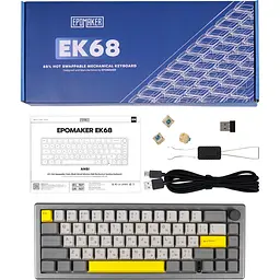 Клавіатура Epomaker EK68 Budgerigar V2 Black механічна бездротова (EK68-B-BV2) - мініатюра 2