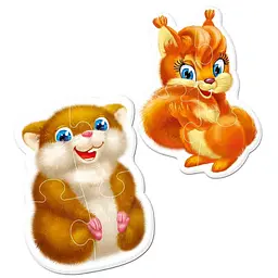 Дитячі магнітні пазли "Пухнастики" Vladi Toys VT3208-18, 8 елементів - мініатюра 2