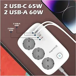 Мережевий фільтр живлення ColorWay (CW-CHE34PDW) 3 розетки/4USB (CW-CHE34PDW) - мініатюра 10