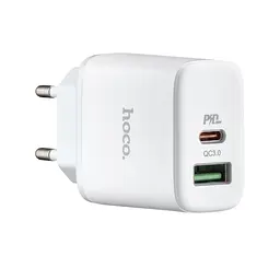 МЗП Hoco C105A Stage dual port PD20W + QC3.0 charger ( EU ) White