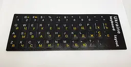 Наліпки на клавіші клавіатури універсальні український / англійський, Чорні (753522) - мініатюра 4
