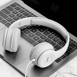 Навушники Hoco W21 Graceful charm wire control headphones сірі - мініатюра 3