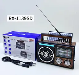 Радіоприймач Golon RX-1139SD Solar Bluetooth радіо з сонячною панеллю Коричневий - мініатюра 6