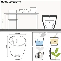 Вазон Lechuza Classico Color 70 сірий (13424) - мініатюра 2