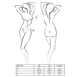 Комплект білизни Passion BRIDA Set OpenBra black L/XL - мініатюра 4