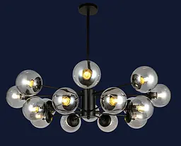 Сучасна підвісна люстра Levistella 7526033-16 BK+CL чорна з прозорими скляними плафонами - мініатюра 2