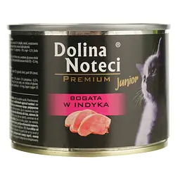 Вологий корм для кошенят Dolina Noteci Premium kitten М'ясні шматочки в соусі з індичкою 185 г - мініатюра 2