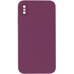 Чохол Silk Square Full Camera Protective (AA) NO LOGO для Apple iPhone X / XS (5.8") Бордовий / Maroon