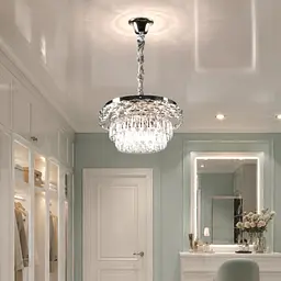 Хромована кришталева світлодіодна люстра Splendid Ray LA7013/400/4+LED (CR), 40 см на 4 лампи E14 з LED-підсвічуванням