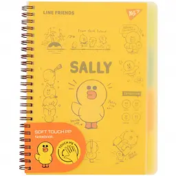 Зошит для записів Yes Line Friends Sally А5 80 аркушів у лінію обкладинка софт-тач (765736)