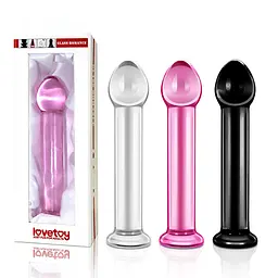 Скляний фалоімітатор LoveToy Glass Romance 16 см рожевий - мініатюра 2