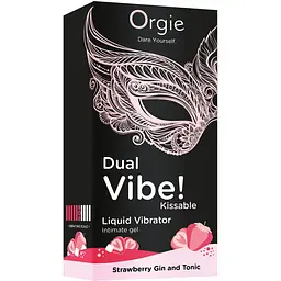 Рідкий вібратор Orgie Dual Vibe! Strawberry Gin And Tonic 15 мл - мініатюра 4