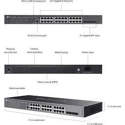 Комутатор TP-Link SG3428 (SG3428) - мініатюра 7