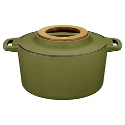 Каструля чавунна Fiskars Norden 4л колір кропива, з кришкою (1071128)