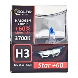 Галогенова лампа Solar H3 12V 55W PK22s Starlight +60%, SET(1233S2)