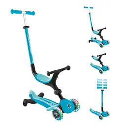 Самокат Globber Go Up Active Lights 360 колеса світяться до 20/50кг від 1 року блакитний (749-300) - мініатюра 3