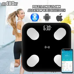 Ваги скляні Opera OS2017B-A Bluetooth Чорний - мініатюра 3