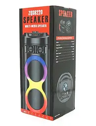 Переносна колонка караоке ZQS-6220 Bluetooth акустична система з мікрофоном та підсвічуванням 20 Вт USB Чорний - мініатюра 9